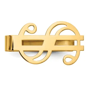 14k Yellow Gold Solid Dollar Sign Money Clip