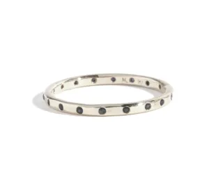 18 Black Diamond Band - 18k White Gold