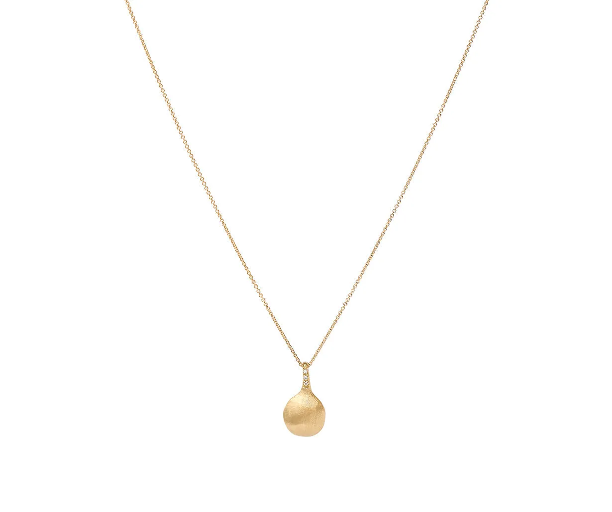 18K Yellow Gold Pendant Necklace With Diamond Accents