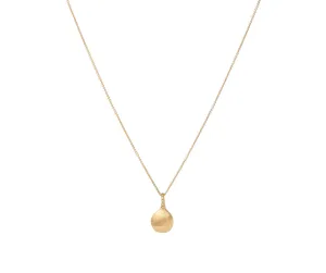 18K Yellow Gold Pendant Necklace With Diamond Accents