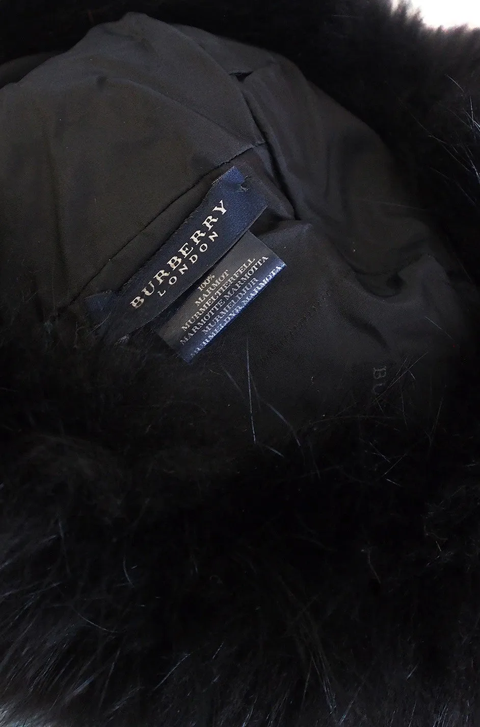 1990s Statement Making Burberry Black Fur Hat