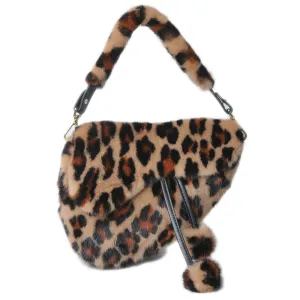 2022 New Lady Real Mink Fur Handbags Fashion Fur Shoulder Bags Saddle Bag Luxury Crossbody Bags 8821