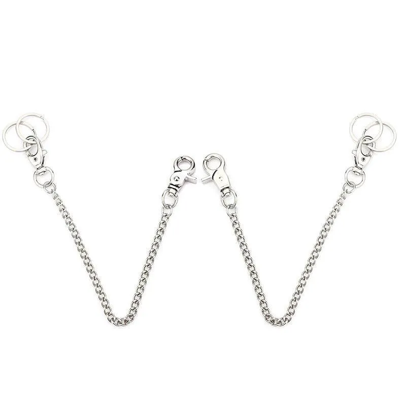 20cm Silver Metal Key Chain Clip Wallet Chain Belt Loop Anti-Loss Pants Holder