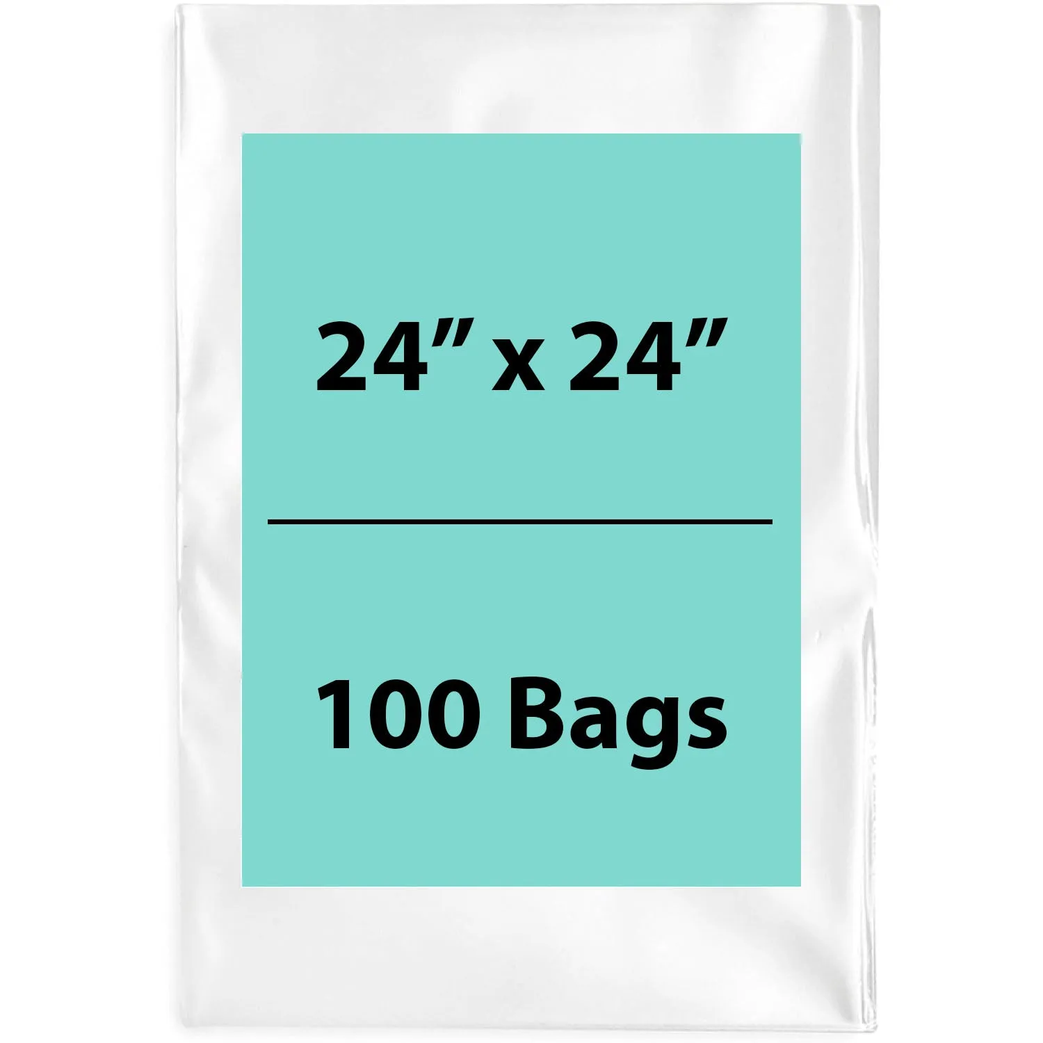 24X24 inches Clear Flat Poly Bags 1.5Mil Open Top (LDPE)
