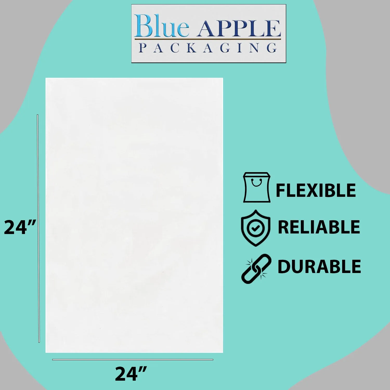 24X24 inches Clear Flat Poly Bags 1.5Mil Open Top (LDPE)