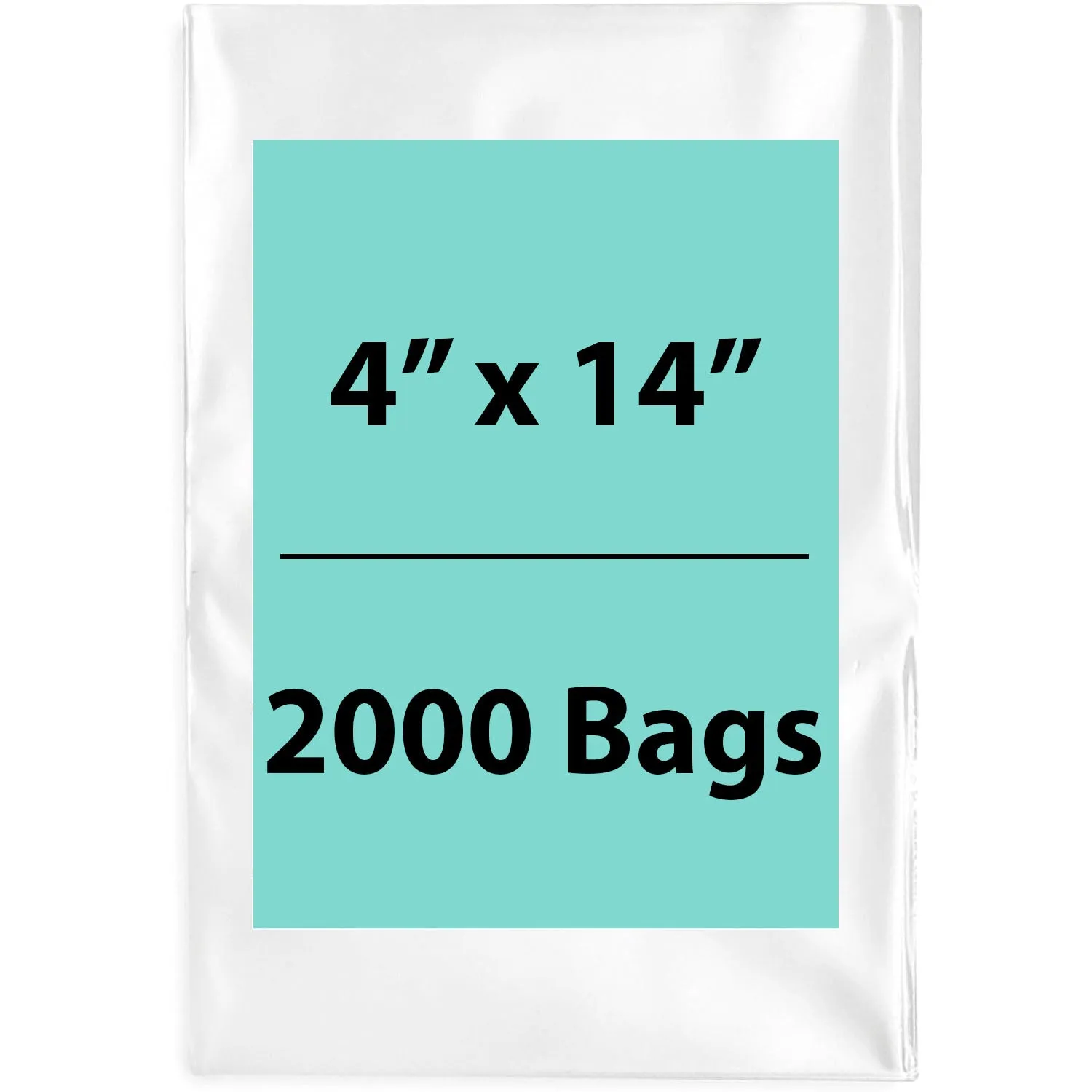 4X14 inches Clear Flat Poly Bags 3Mil Open Top (LDPE)