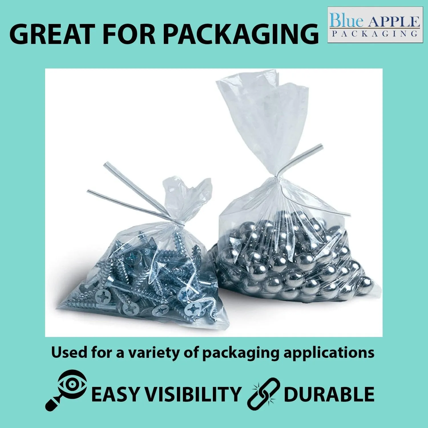 4X14 inches Clear Flat Poly Bags 3Mil Open Top (LDPE)
