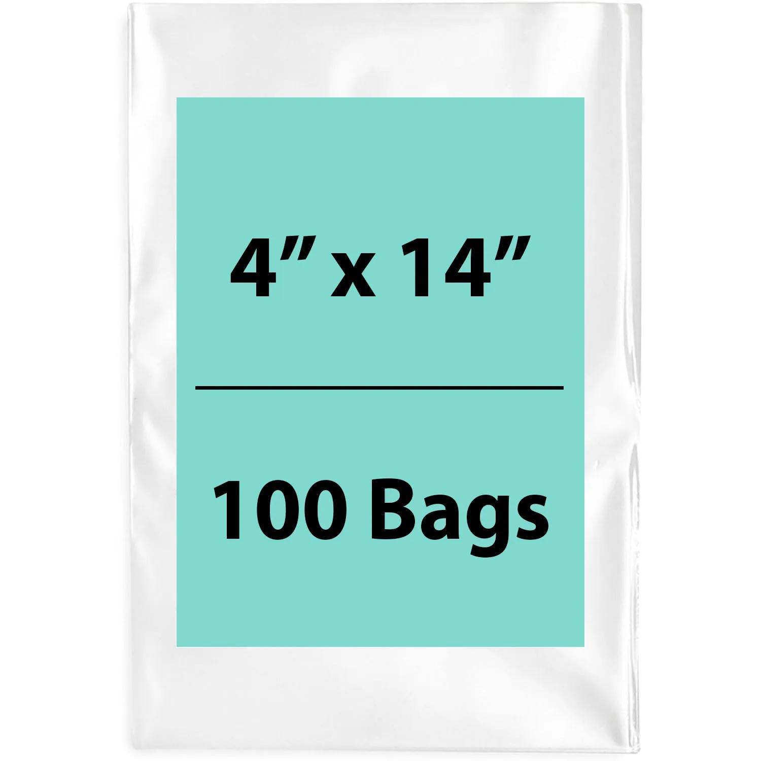 4X14 inches Clear Flat Poly Bags 3Mil Open Top (LDPE)