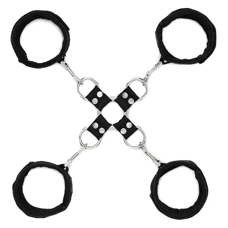 5 Piece Hog Tie & Cuff Set In Black