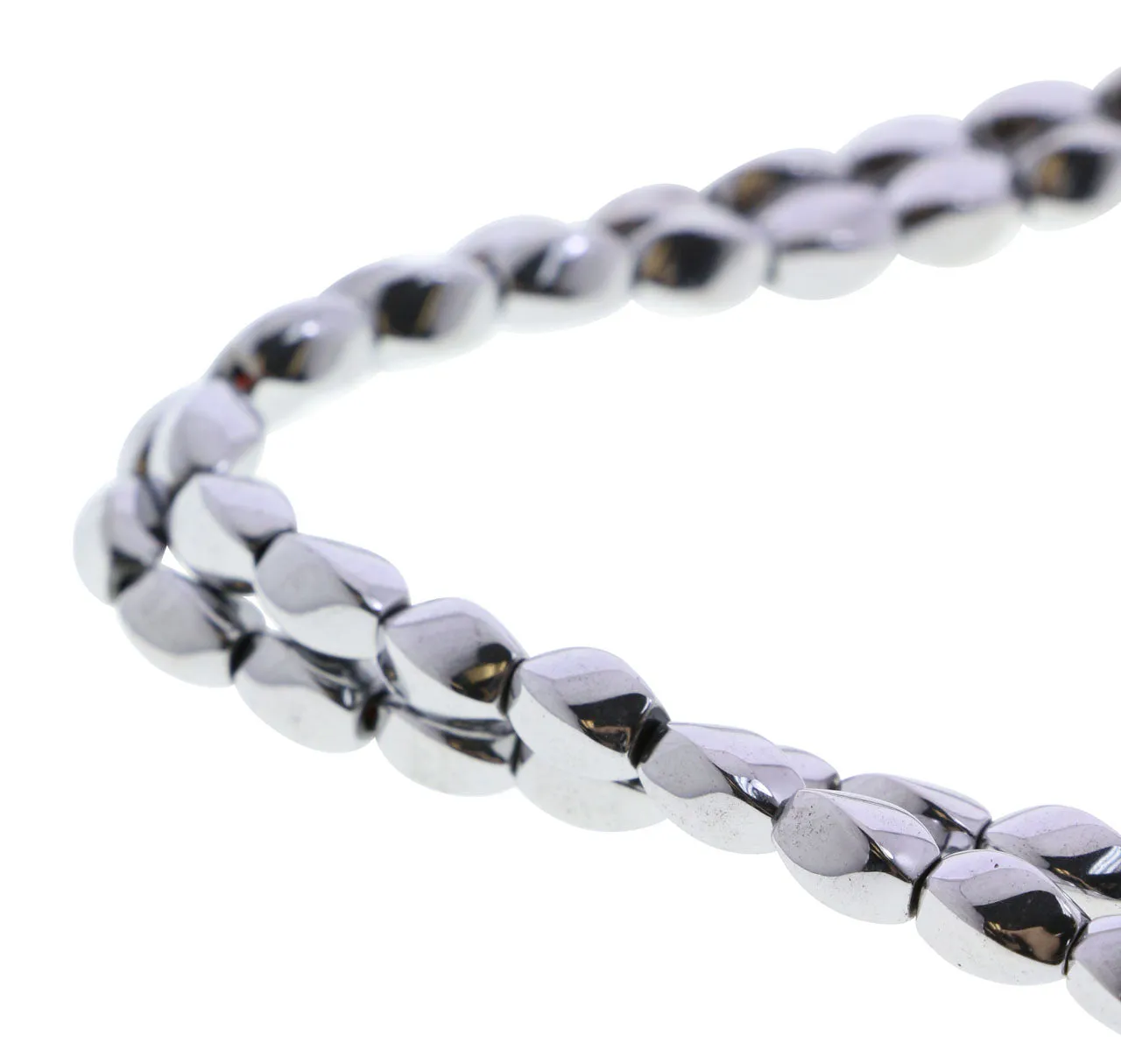 5X8mm Magnetic Hematite Silverplated Twist Mh74