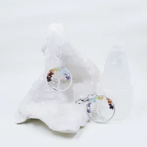 7 Chakras with Tree of Life Necklaces and Clip | 2 Piece Set
