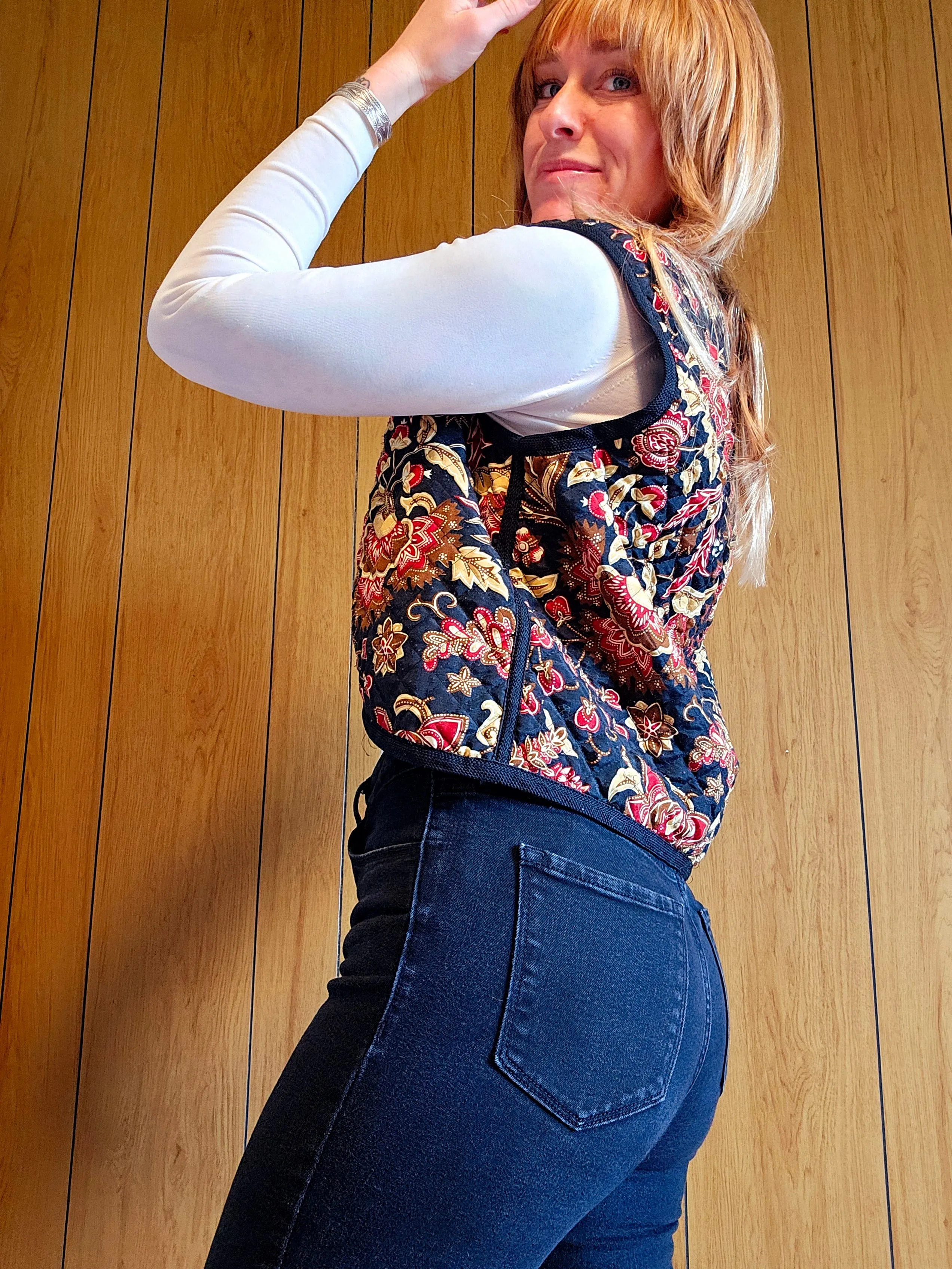 80s Quilted Paisley Vest (S/M)