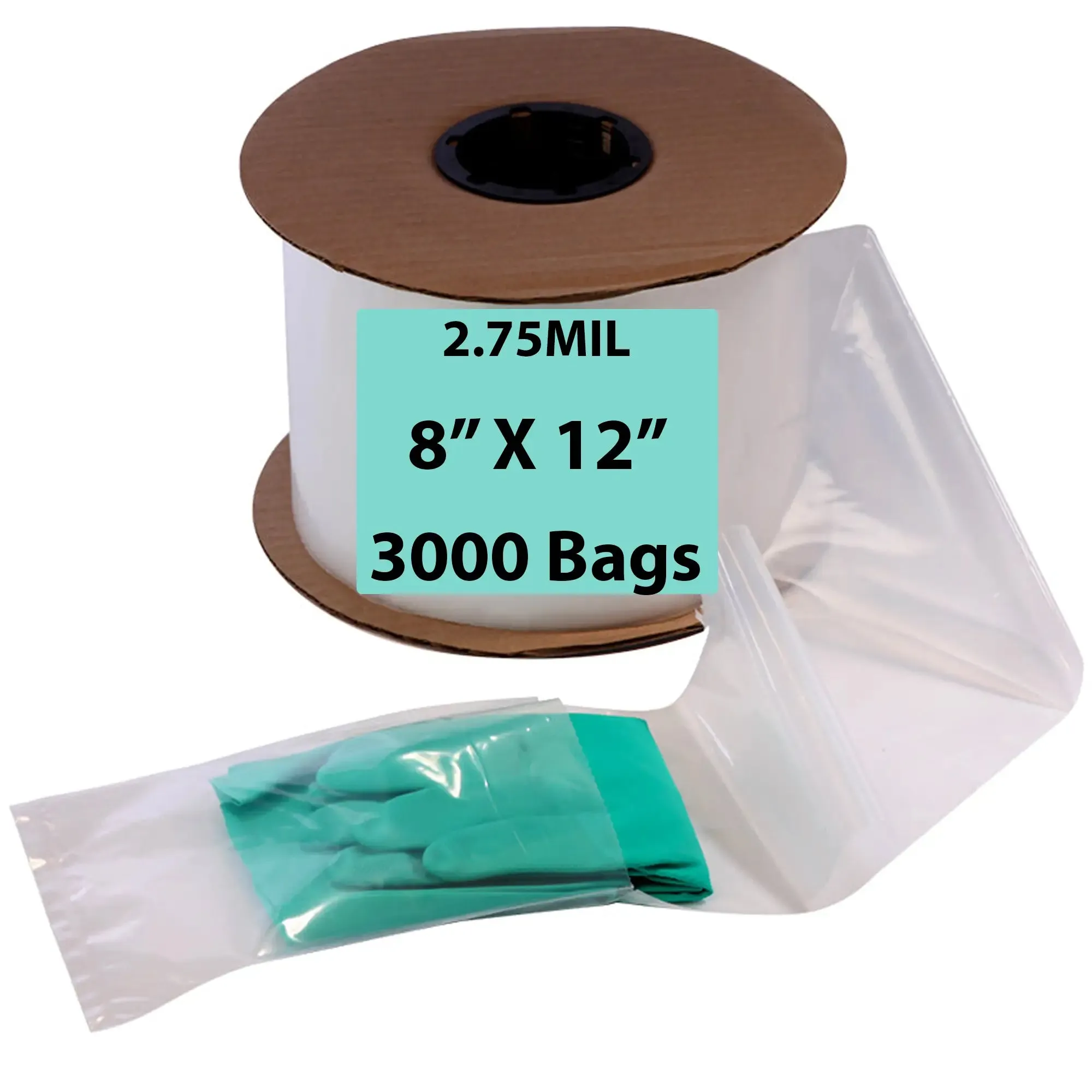 8X12 Inches Kwik-Fill® Pre-Opened Poly Bags on Roll 2.75 Mil AutoBags 750/RL