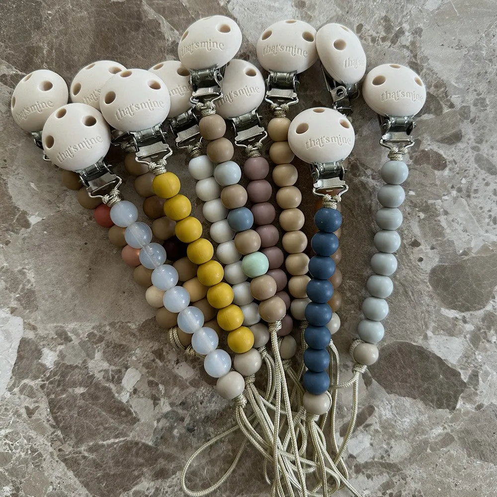Abel pacifier strap - Ochre