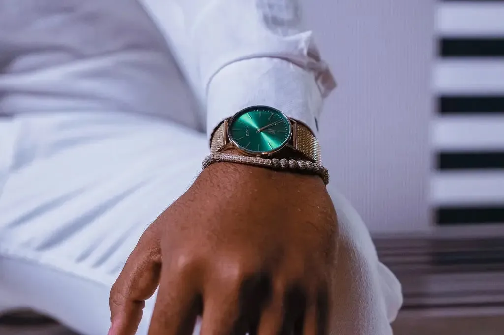 Advance Envy 40MM Unisex Watch In Yellow Gold/Green