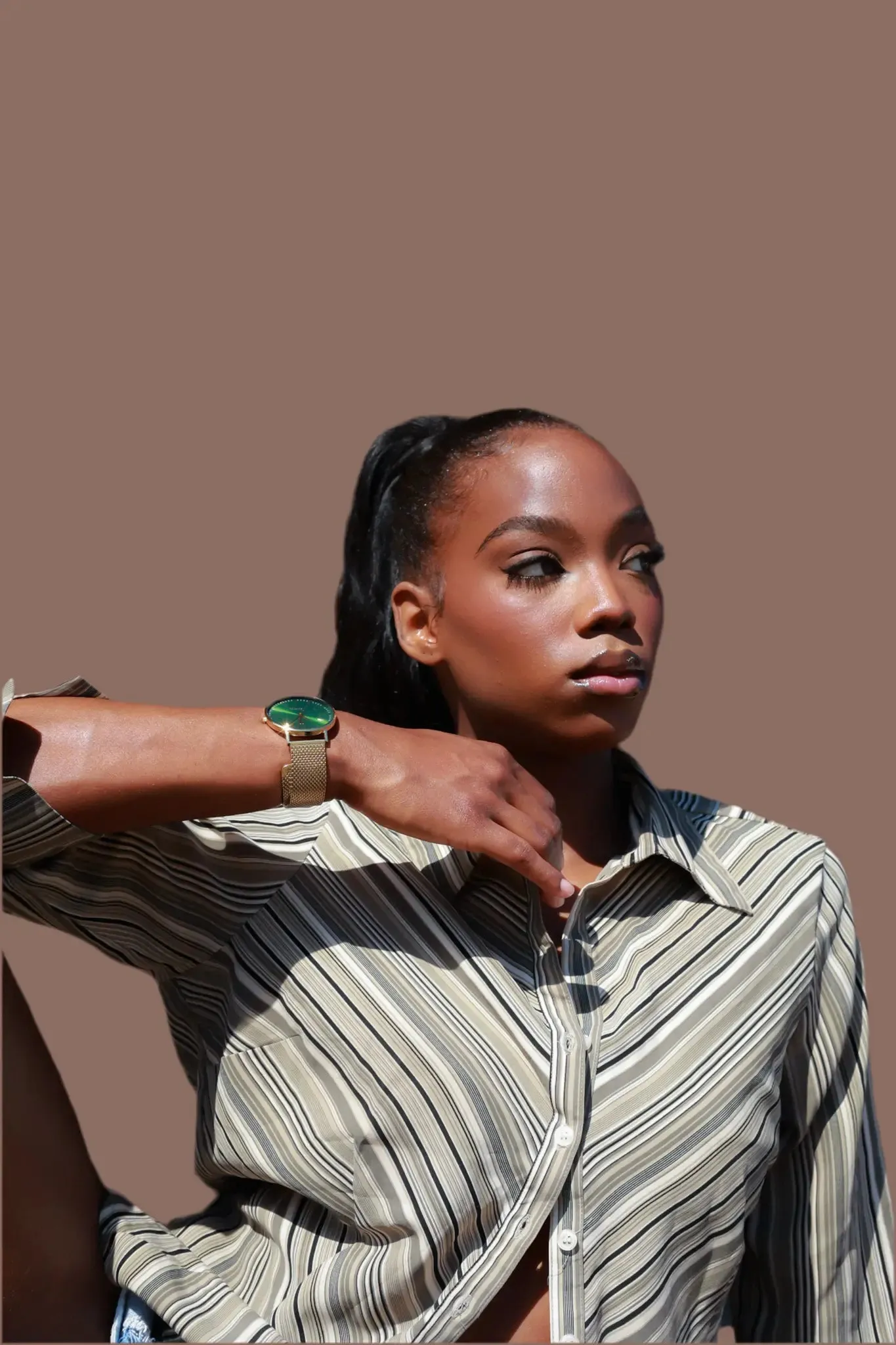 Advance Envy 40MM Unisex Watch In Yellow Gold/Green