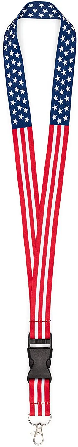American Flag Lanyard - Badge and ID Holder (American Flag)