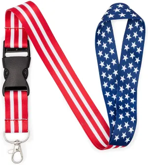 American Flag Lanyard - Badge and ID Holder (American Flag)
