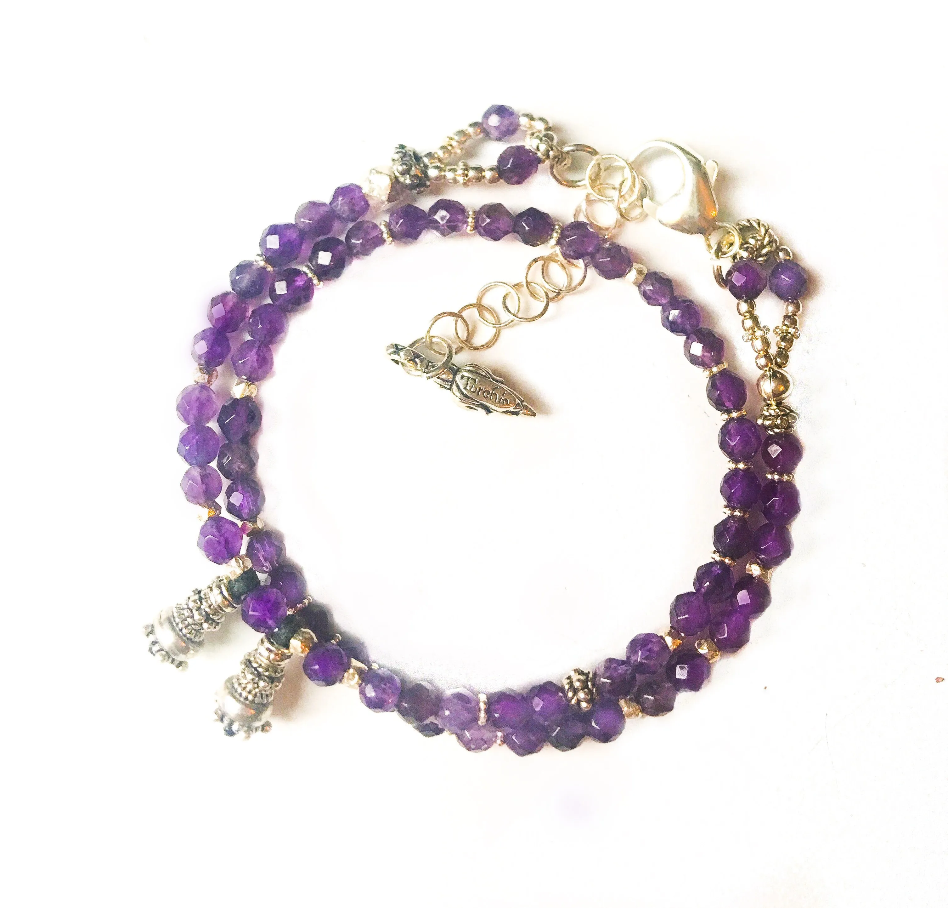 Amethyst & Silver Love Wrap Bracelet