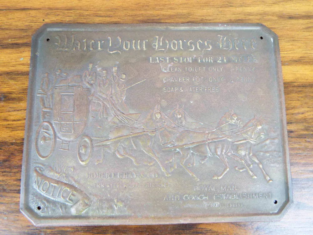 Antique Georgian English Royal Mail Brass Sign ~ Robert Gray & Sons