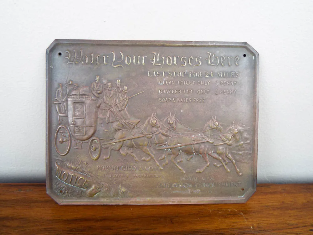 Antique Georgian English Royal Mail Brass Sign ~ Robert Gray & Sons