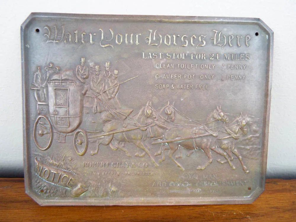 Antique Georgian English Royal Mail Brass Sign ~ Robert Gray & Sons