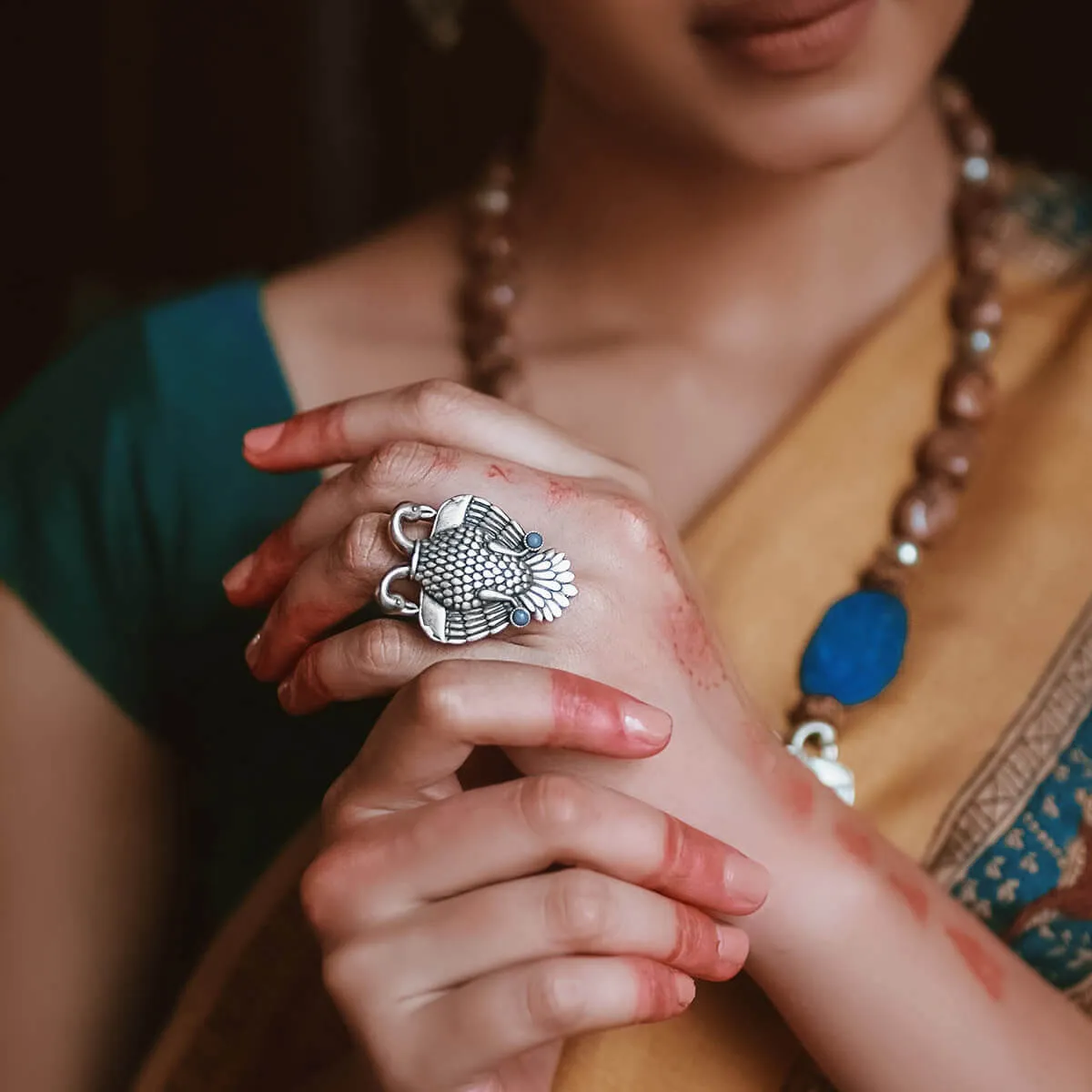 Aras (Gandabherunda) Silver Finger Ring (Big) by MOHA