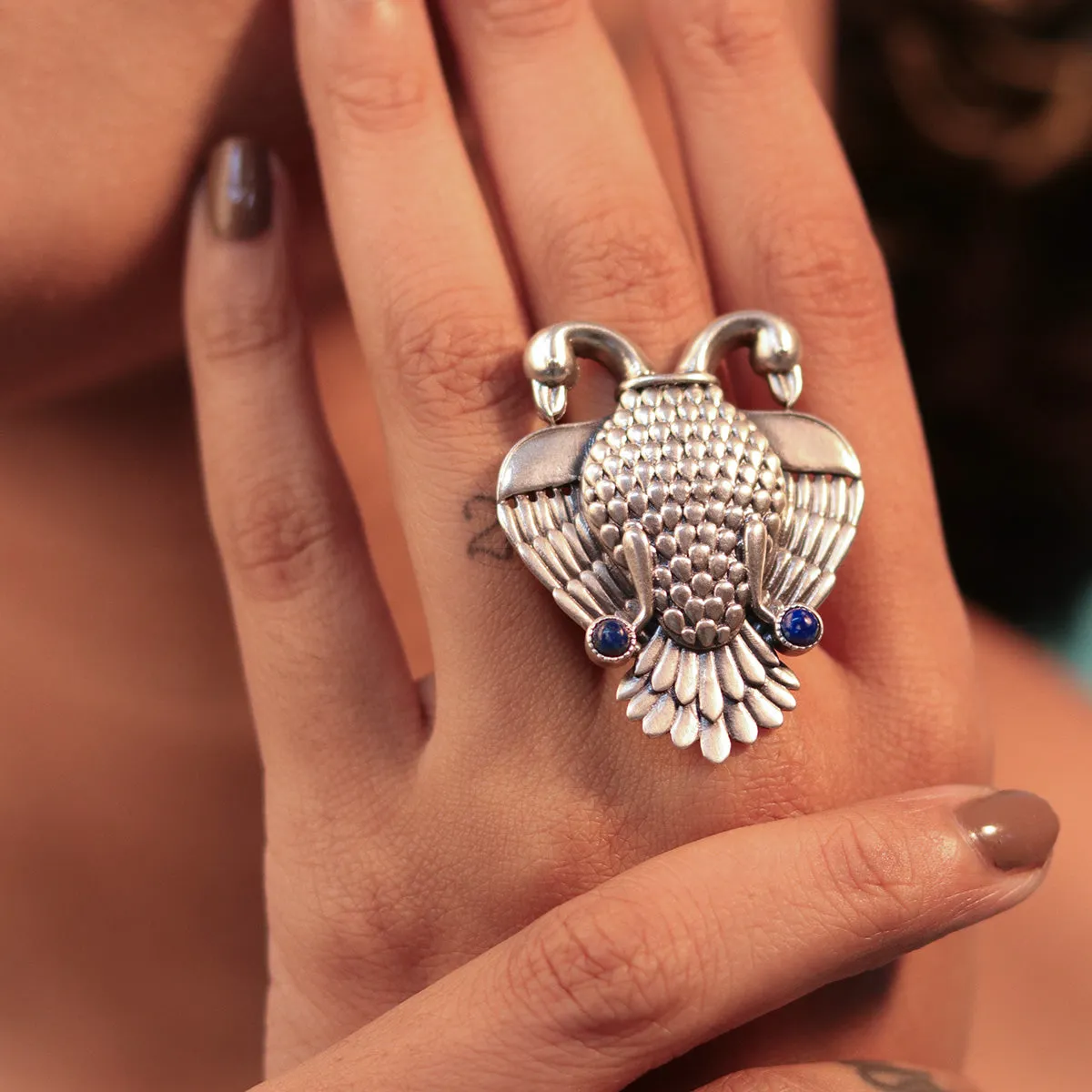 Aras (Gandabherunda) Silver Finger Ring (Big) by MOHA