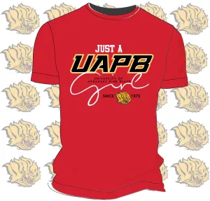 Arkansas at Pine Bluff | JUST A GIRL | RED  Men Tees (DK)