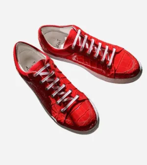 Ascot Sneakers - Ferrari Red Crocodile