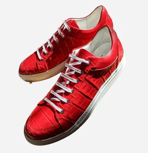 Ascot Sneakers - Ferrari Red Crocodile