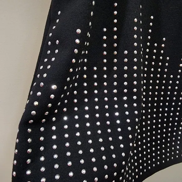 Ashro black studded silver colored bedazzled Claudine skirt woman's size 16