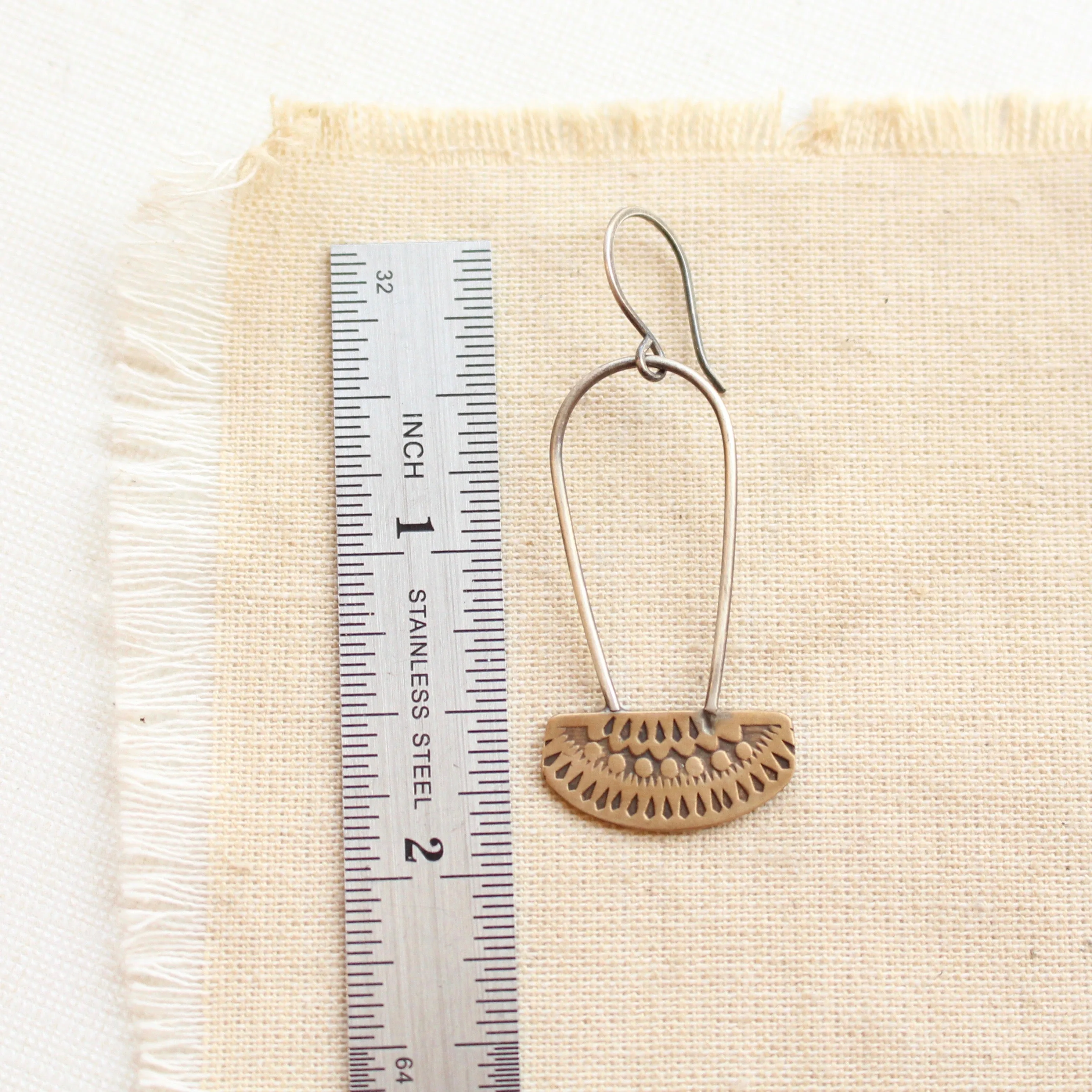 Asmi Bronze & Silver Long Loop Earrings