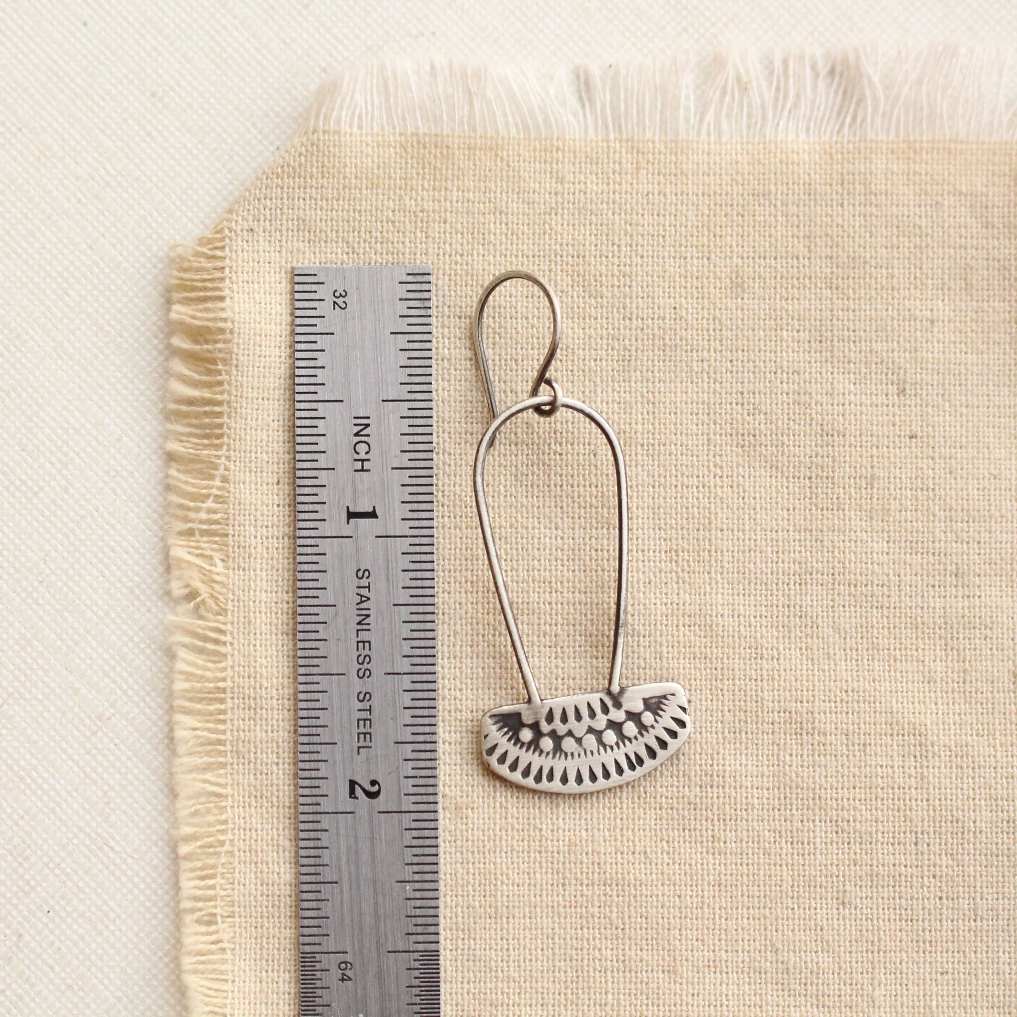 Asmi Long Loop Silver Earrings