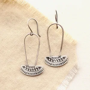 Asmi Long Loop Silver Earrings