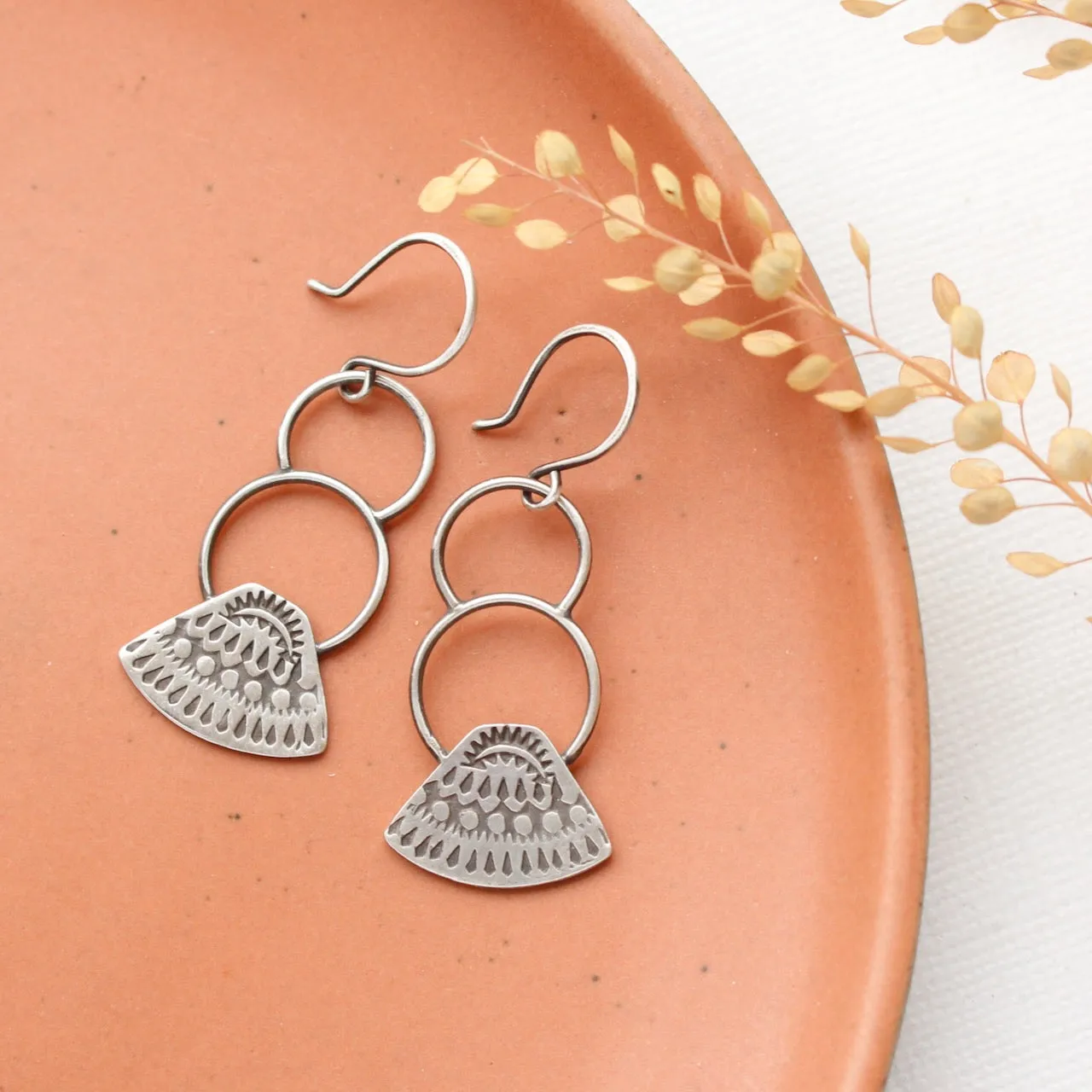 Asmi Triangle Double Loop Earrings