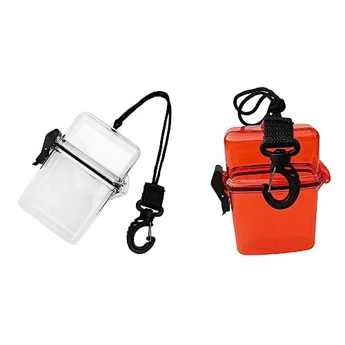 ATORSE Waterproof Dry Box Container Clip for Scuba Diving Snorkel Surf Kayak Clear