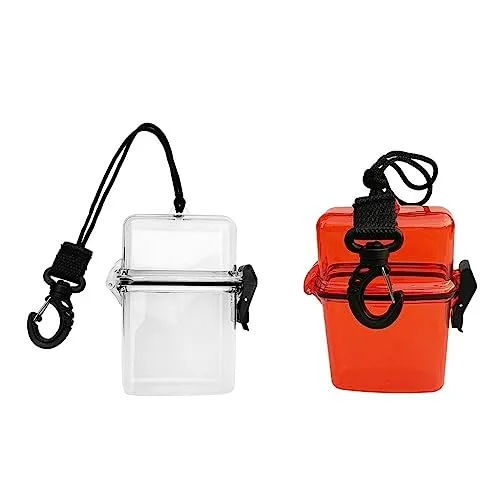 ATORSE Waterproof Dry Box Container Clip for Scuba Diving Snorkel Surf Kayak Clear