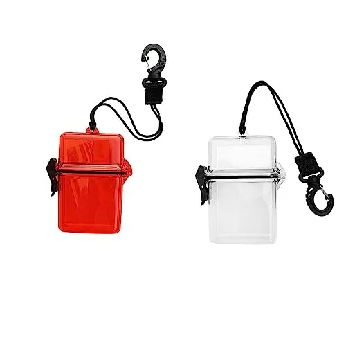 ATORSE Waterproof Dry Box Container Clip for Scuba Diving Snorkel Surf Kayak Clear
