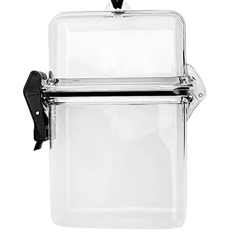 ATORSE Waterproof Dry Box Container Clip for Scuba Diving Snorkel Surf Kayak Clear