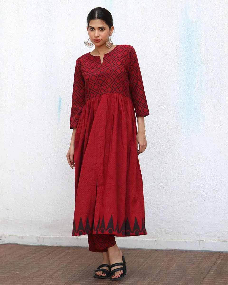 Aurora Blockprinted Cotton Kurta Set - NOMAD