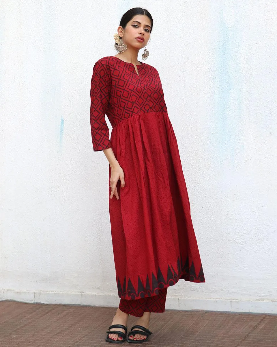 Aurora Blockprinted Cotton Kurta Set - NOMAD
