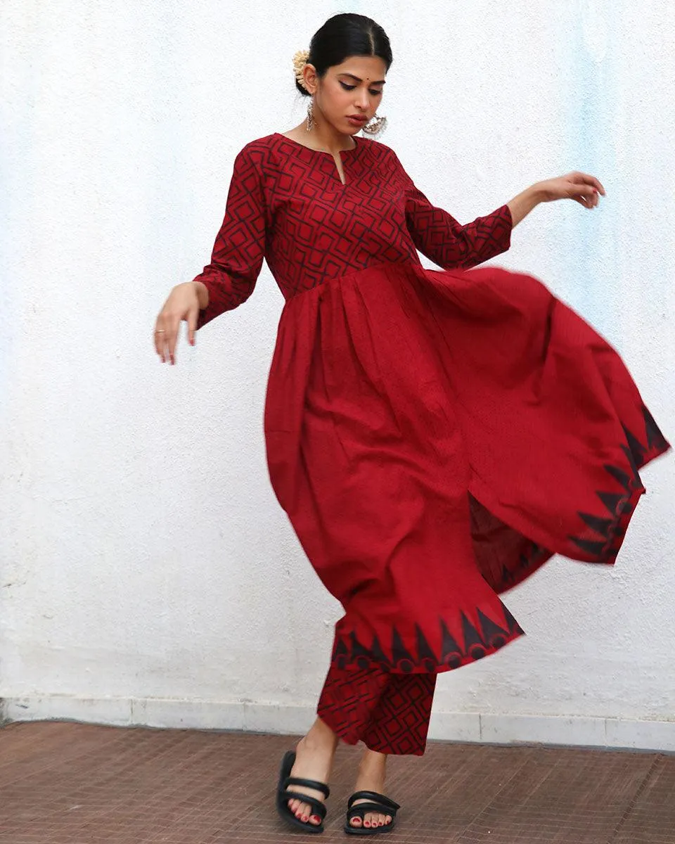 Aurora Blockprinted Cotton Kurta Set - NOMAD