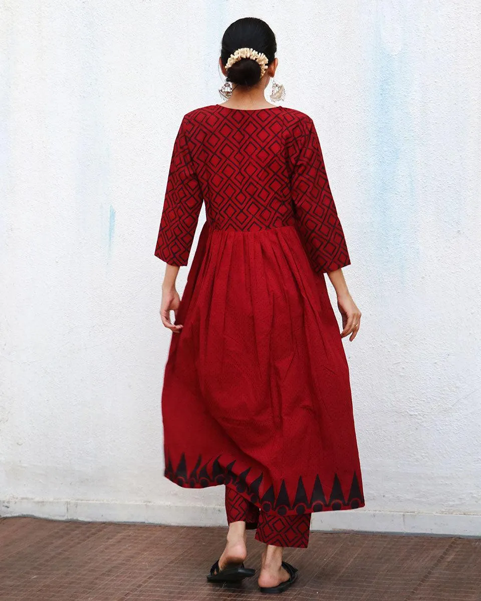 Aurora Blockprinted Cotton Kurta Set - NOMAD