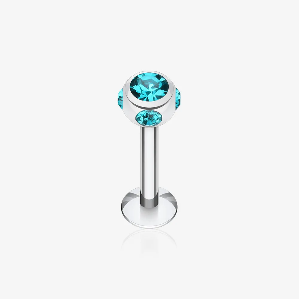 Aurora Gem Ball Steel Labret