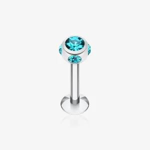 Aurora Gem Ball Steel Labret