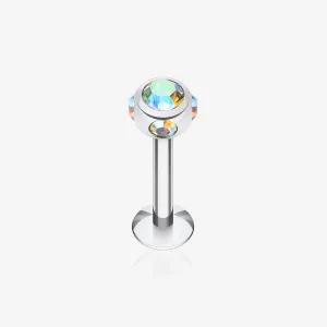 Aurora Gem Ball Steel Labret