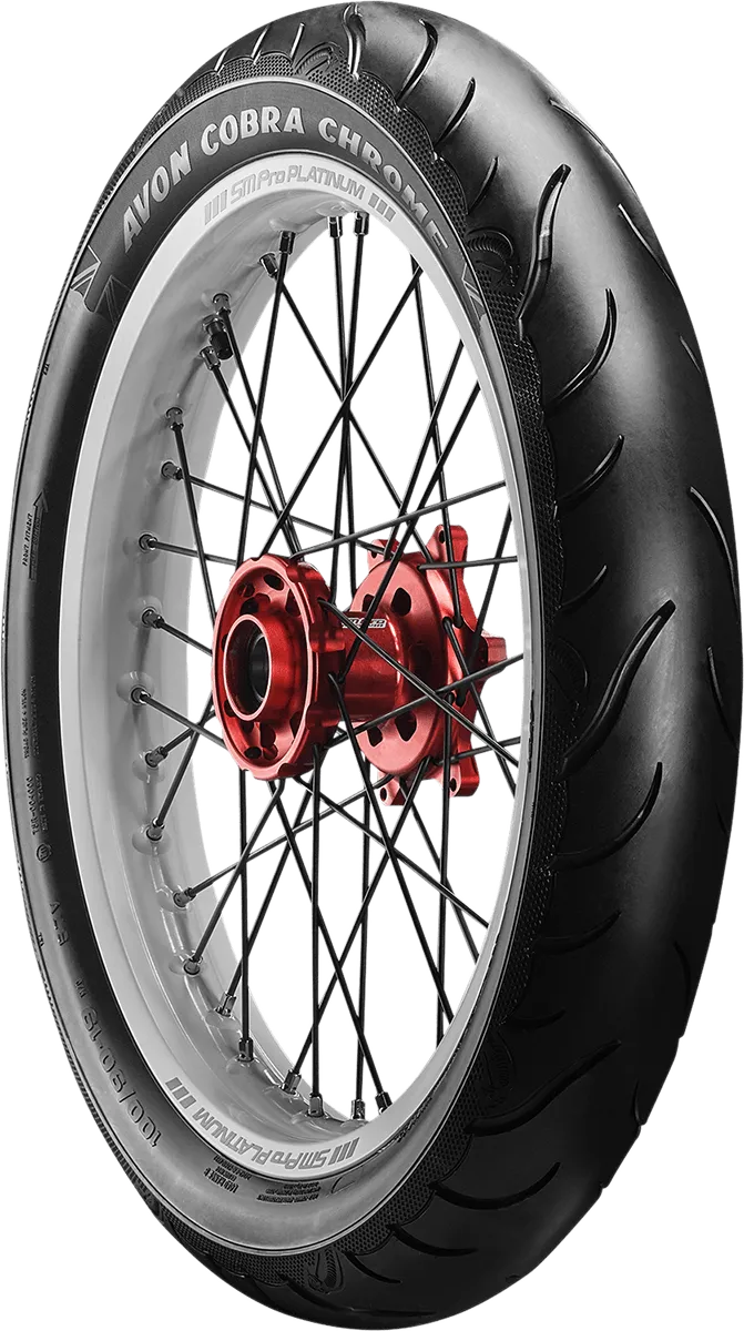 Avon Tyres 2120012 Avon AV91 Cobra Chrome 110/90-19 Front Tire 62H