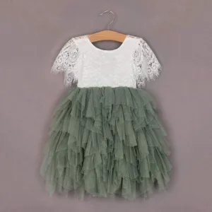 Baby Bohemian Princess Dress - Sage Green