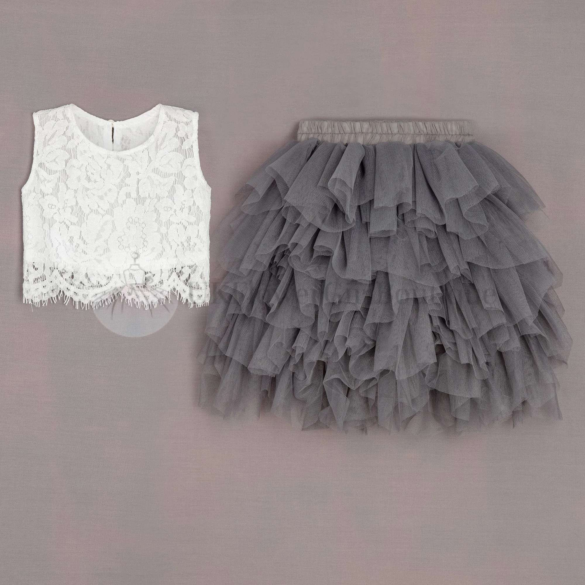 Baby Ophelia Couture Set - Slate Grey